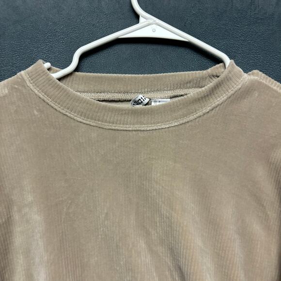 Divided Velvet Ribbed Cropped Sweater Crewneck Corduroy Womens Small Preppy Y2K - Picture 8 of 9